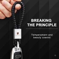 1pc Car Metal/Leather Keychain Car Styling Car Accessories For Porsche Boxster Cayenne Panamera Maca
