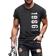 Men's cotton T-shirt 40th Birthday Shirts for Men Vintage 1986 Legend T-Shirt Mens Birthday Party Ou