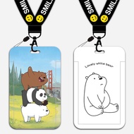 【Ready Stock】-YOAOO  WE BARE BEARS  card holder Transfer card kindergarten door card cover fashion accessories id card holder with lanyard  bus student meal card campus access control silicone protective cover keychain学生卡套校园卡校牌公交卡挂脖带挂绳可爱卡通三只小熊