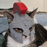 Roman Spartan Gladiator Helmet for Cats, Roman Cat Helmet, 3D Printed Cat Mask explanmy