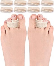 PGRODE 8Pcs Hammer Toe Corrector Straightener For Women Men, Fabric Toe Wraps Splint for Broken Toe 