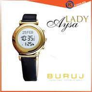 BURUJ Jam Tangan Lady Aysa Leather Watch Jam Tangan Wanita Jam Digital Kiblat Prayer Azan