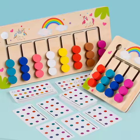 Montessori Learning Toys Mobile Color and Shape Puzzle,Matching Brain Teasers Logic Game Early Educa
