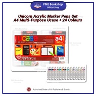 【PME Bookshop】 Unicorn Acrylic Marker Pens 24 Colours + Ucase A4 Multi-Purpose (Value Set UAM-2C + U
