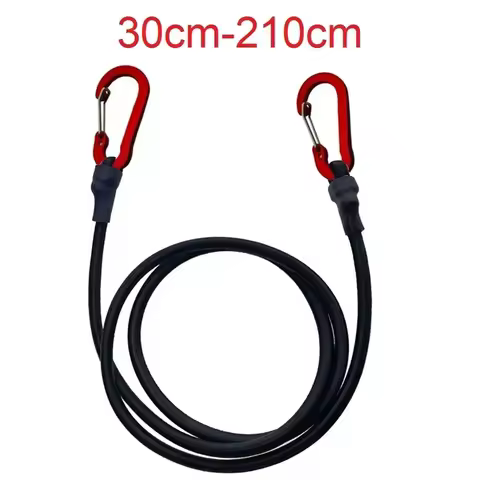 8mm Lightweight Elastic Bungee Cords 30-210cm with Red Hooks for Outdoor Packing Ropes Bike Car Lugg