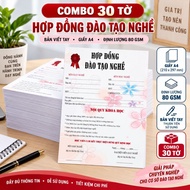 30 sheets of Hop dong for vocational training - handwritten