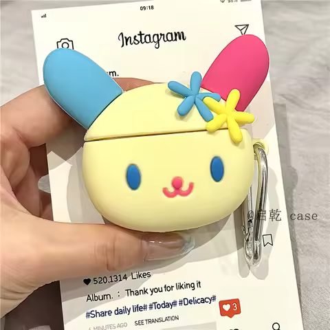 Usahana Stereoscopic Cartoon Headphones Protective Case Cover Airpods4/3 2Pro Applicable Wireless Bl