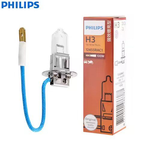 1X Philips RallyVision H3 12V 100W PK22s 12455RAC1 Off Road Super Bright Light Car Halogen Original 