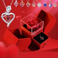 eternal flower Rose jewelry box with necklace，ring gift set Send Girlfriend for Women Send Wife birt