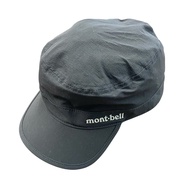 Mont-bell 彈性軍綠色工作帽，黑色TOP，S碼，古著
