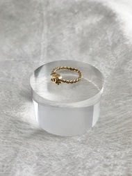 【VintageShop solo 日本直送中古包專賣店】CHANEL 香奈兒 戒指 金色 經典雙 C Logo vintage 古著 design