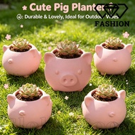[24H Ship Out] 5Pcs Cute Pig Planter for Succulents, Desktop Home Decor for Office Windowsill, Pink 