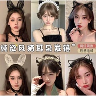 Plush Cat Ear Headband Cat Headwear Funny Hairpin Bell Collar os Headband Accessories 26.1.28