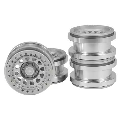 4PCS CNC Aluminum 2.9 Inch Beadlock Wheel Hub Rim for 1/6 RC Crawler Car Axial SCX6 Jeep JLU Wrangle