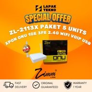 ZIMMLINK XPON ONU ZL-2113X Support ONT EPON & GPON 1GE 3FE 2.4G Wifi VOIP (5 UNITS ECONOMICAL PACKAG
