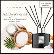 Wood Sage & Sea Salt Reed Diffuser. 110ML. Designer's Perfume Inspired. Strong and Lasting Fragrance