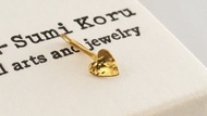 小巧愛心純金耳環 K24 Pure Gold Heart 純金耳環 / 鉤針夾式 販售單邊