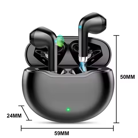 T6 Wireless Earbuds Bluetooth 5.3 ANC Active Noise Cancelling Headphones 48H Playtime IPX7 Waterproo