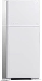 Hitachi R-VG690P7MS-GPW 550L 2-Door Fridge, 3 Ticks, Glass White