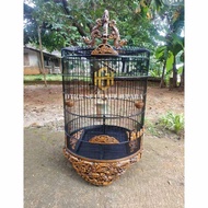 Sangkar Murai Kayu Jati Ukir Naga