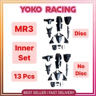 Full Inner Cover Set Disc / No Disc 13 Pcs Inner Hitam Coverset No Color Parts Complete Set Modenas MR3 Kriss 110 MR3