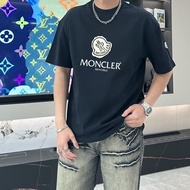 Mo * ier Simple Classic logo Print Casual Short Sleeve Men Women Loose Round Neck T-Shirt