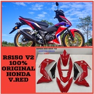 RS150 V2 ORIGINAL BODY COVER SET NEW WAVE 150 COLOUR PARTS WITH STICKER - V. RED -06900-K56-MBOZA