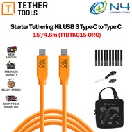 Tether Tools BTKC15-ORG Starter Tethering Kit with USB 3.0 Type-C to Type-C Cable 15‘ (4.6m)