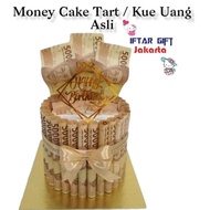 Kue Uang Asli / Money Cake / Tower Cake Uang Asli / Bucket Bunga uang