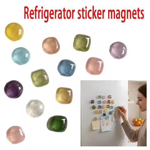 Magnet Round 8PCS Irregular Resin Geometric Ripple Refrigerator Magnetic Round Refrigerator Magnet P