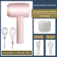 Hand Mixer & Mini Blender Elektrik Wireless Portabel 2-in-1 Serbaguna USB Rechargeable | Mixer Telur