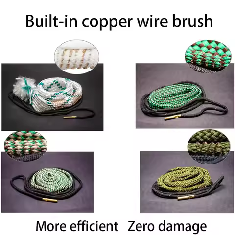 3PCS 12GA 20GA 9mm Tactical Barrel Bore Rope Brush Cleaner Barrel Caliber Snakes Rope .22 .223 .308 