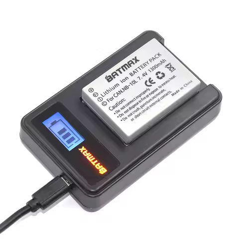 1Pcs NB-10L NB10L NB 10L Digital Battery Pack +LCD USB Charger for Canon G1X G15 G16 SX40HS SX50HS S
