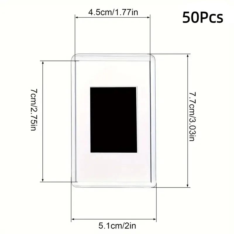 50Pcs Mini Magnetic Refrigerator Photo Picture Frames Acrylic Blank Photo Frame Insert Fridge Magnet