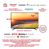 SHARP 70 inch 4K UHD Android TV Sharp 4TC70BK1X Android TV - Delivery By Seller Klang Valley