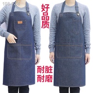 Apron denim fesyen lelaki dan wanita kimpalan elektrik kanvas tebal dapur kafe pakaian kerja tahan haus anti-kotoran