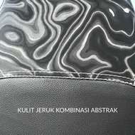 (Free Sticker) Sarung Jok Motor Motip ABSTRAK 4D x NAVA JERUK & PASIR Bahan Premium Tebal Langsung p