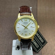 Seiko SUR658P1 Classic Quartz Analog Brown Leather Strap Ladies' Watch