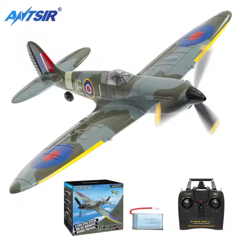 Volantex New Spitfire RC Plane EPP 400mm Wingspan RC Fighter One Key Aerobatic 2.4G 4CH RTF Warbird