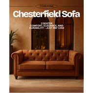 Chesterfield Sofa Set 3+2+1 Baldu Velvet | Klasik Sofa Set Mewah Tahan Lama Malaysia