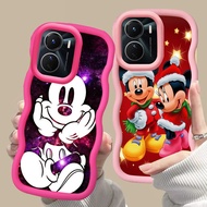 MERAH D-7 mickey mouse Pink red Casing for VIVO Y02s Y56 Y16 Y17S 5G black
