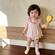 [uzfkids] Red Edge Little Floral Princess Onesie l Threaded Sling Onesie/Baby Onesie/Baby Onesie