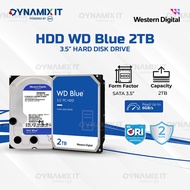 Hdd WD Blue 2TB SATA3 3.5” Hard Disk Drive 2 TB | Wd20ezbx OFFICIAL GUARANTEE