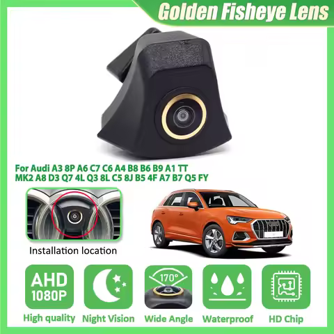 170° AHD Car Front View Camera For Audi A3 8P A6 C7 C6 A4 B8 B6 B9 A1 TT MK2 A8 D3 Q7 4L Q3 8L C5 8J
