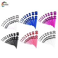 [chulisia] 18 Pieces Punk Ear Plug  Tapers Kit Stretching Expander Stretchers Gauges 14g-00g