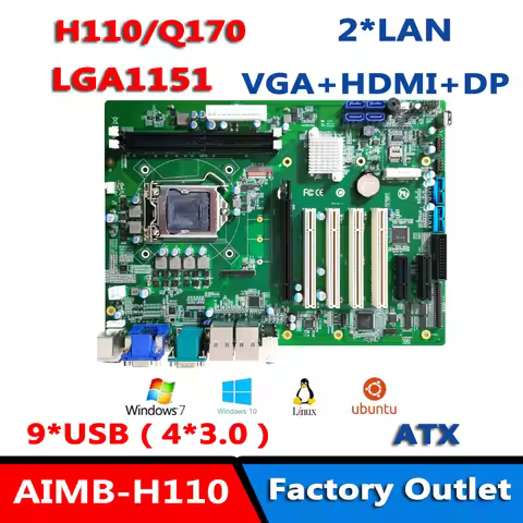 intel H110/Q170 6/7/8/9th i7-6700/i7-7700/i7-8700/i7-9700 CPU ATX Motherboard VGA/HDM 6*COMI/DP/6*CO