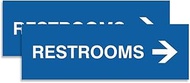 Signs ByLITA Basic Restrooms Right Arrow Directional Sign - Durable Material | Strong Adhesive Tape 