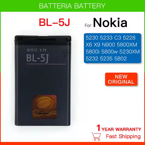 Genuine 1320mAh BL 5J BL-5J Battery For Nokia Lumia 520 530 525 X1-01 5230 5233 5235 5800XM X6 C3 58