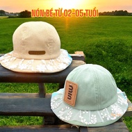 BO105: bucket hat for girls from 02-05 years old with simple, cute mesh, soft fabric that absorbs sw