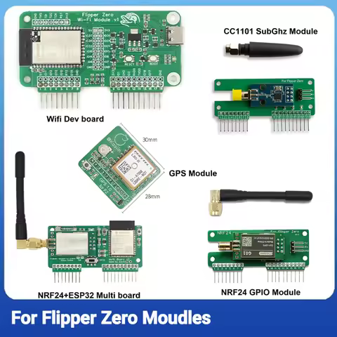 WiFi Devboard for Flipper Zero, WiFi Multiboard NRF24+ESP32/NRF24 Development Board,GPIO module/CC11